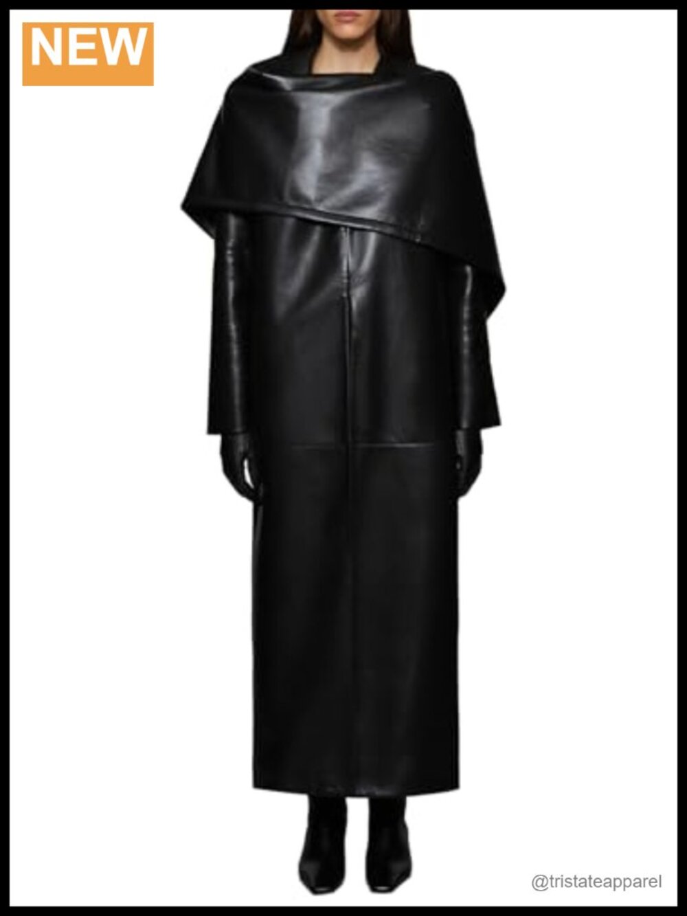 Et Ochs Wren Jacket Recycled Leather Trench Floor Length Detachable Scarf